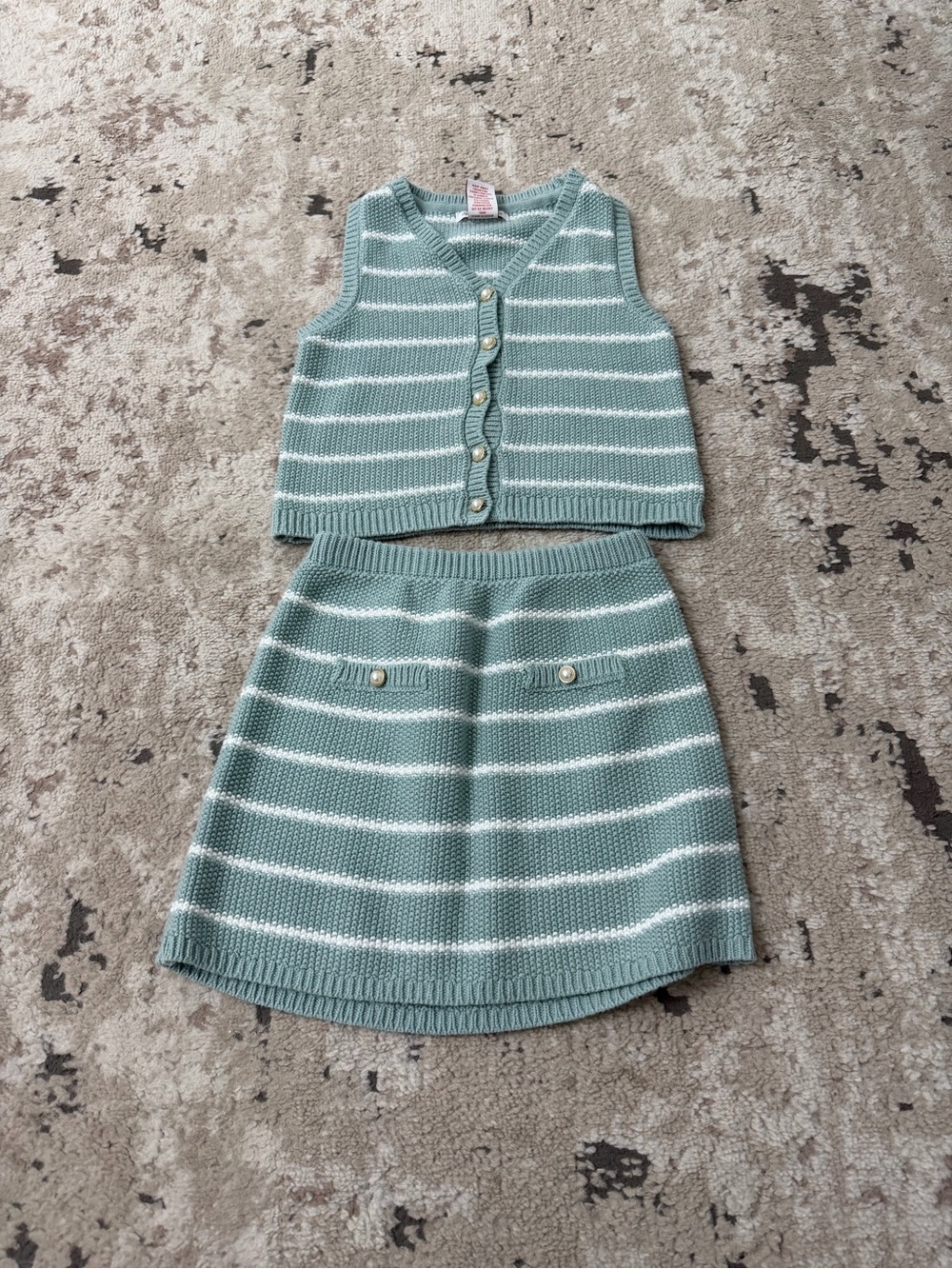 Tommy Bahama Striped Knit Two-Piece Skirt Set Size 7-8